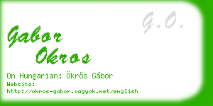 gabor okros business card