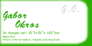 gabor okros business card